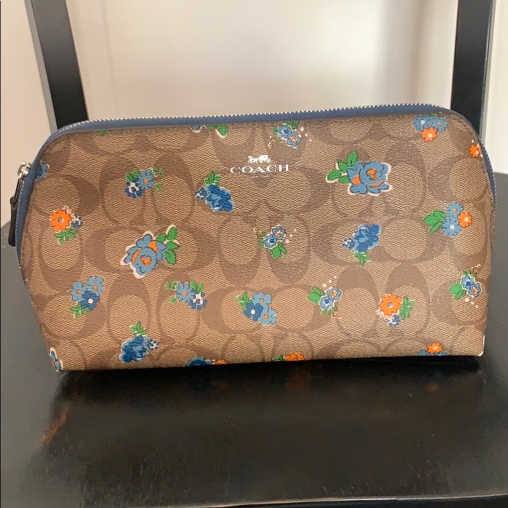 Coach monogram floral make up case